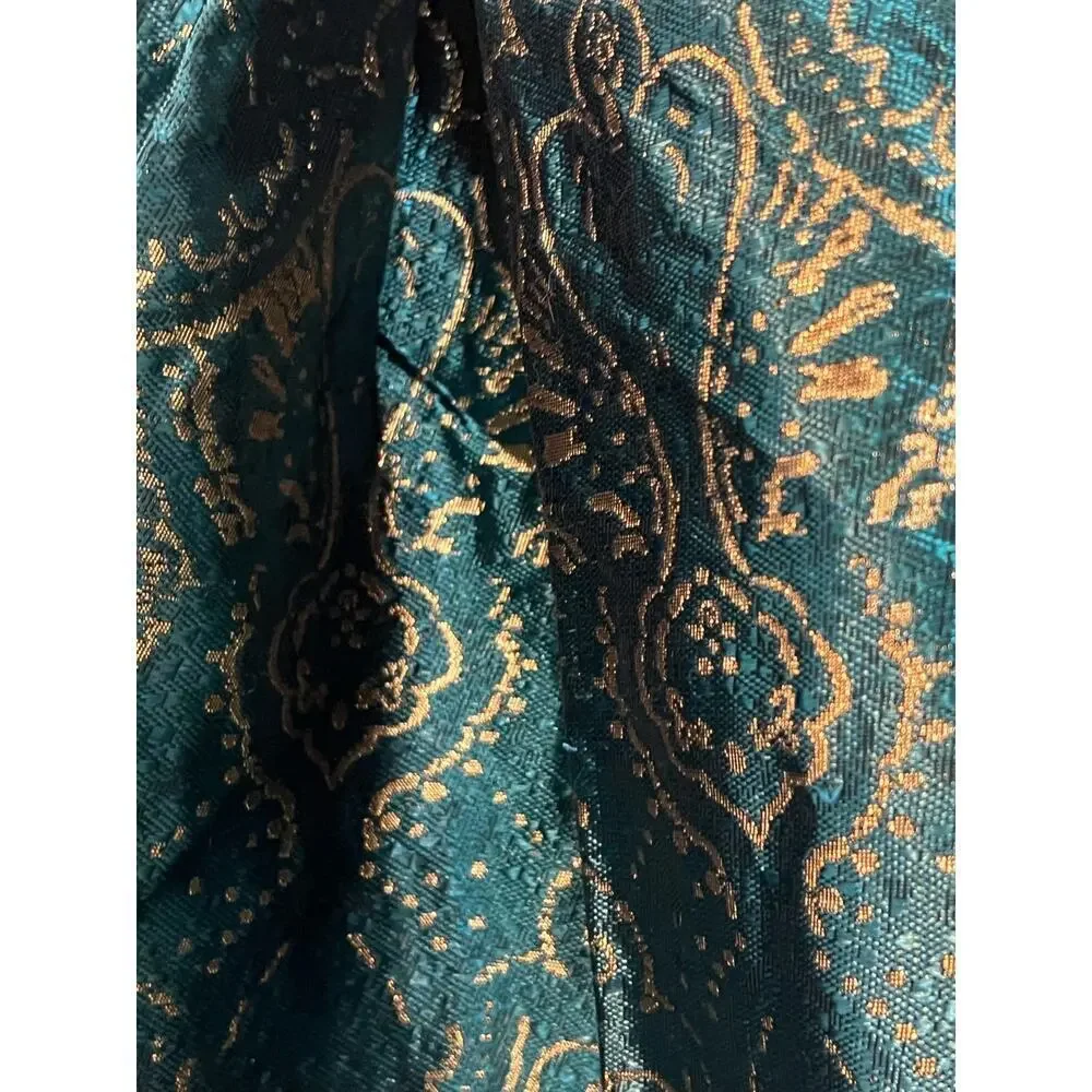 Girls Teal and Gold Party Dress - Picture 4 of 8